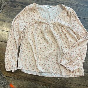 Madewell Blush Floral Print Blouse